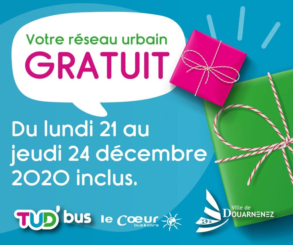 Transports gratuit : profitez en grâce à TUD'bus, du 21 au 24 décembre !