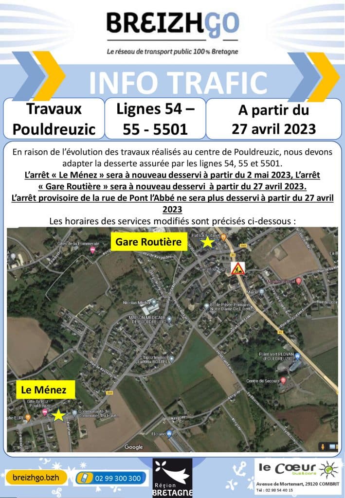 Travaux  Pouldreuzic - Info Trafic