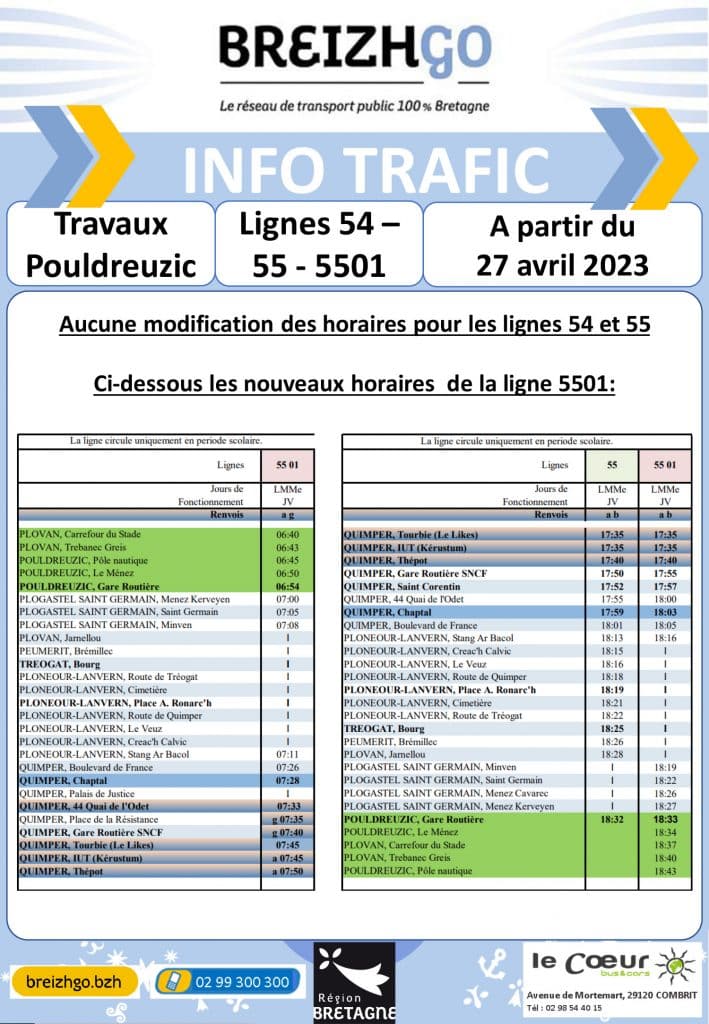 Travaux  Pouldreuzic - Info Trafic