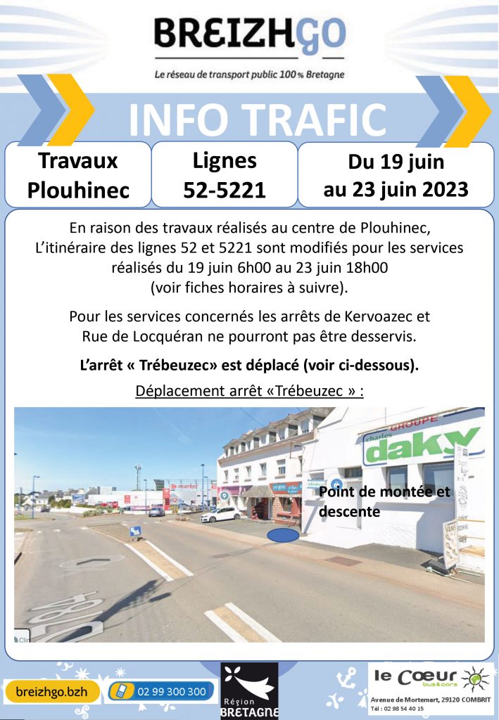 Lignes 5221-5225 : travaux Plouhinec